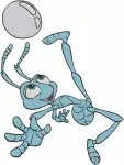 Disney A Bugs Life Flik The Inventor Ant Poses Working Thinking Water Drop Idea - Filled Embroidery Design - 218