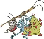 Disney A Bugs Life Flik Dot Circus Bugs Heimlich Slim Francis Pea Pod Telescope Collection - Filled Embroidery Design - 234
