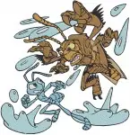 Disney A Bugs Life Flik With Atta Hopper Molt Interactions Confrontation Romance - Filled Embroidery Design - 236