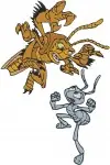 Disney A Bugs Life Flik With Atta Hopper Molt Interactions Confrontation Romance - Filled Embroidery Design - 238