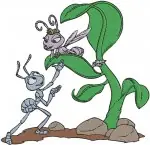 Disney A Bugs Life Princess Atta And Flik Royal Ant Couple Love Poses Together - Filled Embroidery Design - 242