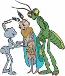 Disney A Bugs Life Manny Gypsy Flik Heimlich Molt Circus Performers Ant Interactions Bundle - Filled Embroidery Design - 255