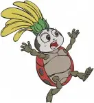 Disney A Bugs Life Francis Ladybug Slim Stick Insect Heimlich Dot Flower Cloud Collection - Filled Embroidery Design - 263