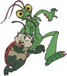 Disney A Bugs Life Francis Ladybug Slim Stick Insect Heimlich Dot Flower Cloud Collection - Filled Embroidery Design - 265