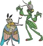 Disney A Bugs Life Gypsy Moth Heimlich Butterfly Manny Praying Mantis Rosie Spider - Filled Embroidery Design - 268