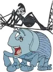 Disney A Bugs Life Atta Dot Rosie Spider Queen Ant Dim Rhinoceros Beetle Characters - Filled Embroidery Design - 294