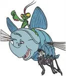 Disney A Bugs Life Dim Beetle Pt Flea Slim Stick Insect Tuck Roll Pill Bugs Circus - Filled Embroidery Design - 295