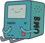 Adventure Time Bmo Living Console Finn The Human Hero Poses Coon Network - Filled Embroidery Design - 302
