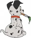 Disney 101 Dalmatians Sitting Puppies Chewing Leaf Curious Dalmatian Pups Set - Filled Embroidery Design - 33