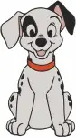 Disney 101 Dalmatians Sitting Puppies Chewing Leaf Curious Dalmatian Pups Set - Filled Embroidery Design - 36