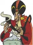 Aladdin Villain Jafar With Iago And Magic Lamp Scheming Poses And Portraits - Filled Embroidery Design - 407