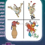 Aladdin Genie In Disguise Iago The Parrot And Abu The Monkey Character Pack - Filled Embroidery Design - Instant Download