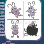 Disney A Bugs Life Princess Dot Cute Poses Gathering Berries Small But Mighty Bundle - Filled Embroidery Design - Instant Download