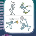 Disney A Bugs Life Flik The Inventor Ant Poses Working Thinking Water Drop Idea - Filled Embroidery Design - Instant Download