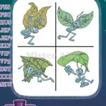 Disney A Bugs Life Flik Ant Using Leaves Gliding Shielding Flying Invention Set - Filled Embroidery Design - Instant Download