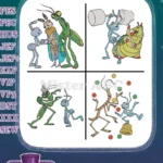 Disney A Bugs Life Manny Gypsy Flik Heimlich Molt Circus Performers Ant Interactions Bundle - Filled Embroidery Design - Instant Download