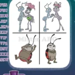 Disney A Bugs Life Princess Atta Rosie Spider Francis Ladybug Character Poses Set - Filled Embroidery Design - Instant Download