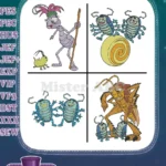 Disney A Bugs Life Pt Flea Slim Stick Tuck Roll Pill Bugs Hopper Molt Encounter Designs - Filled Embroidery Design - Instant Download