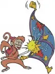 Disney Aladdin Abu Monkey Magic Carpet Ride Sorcerer Jafar Staff Honey Pot - Filled Embroidery Design - 313