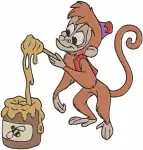 Disney Aladdin Abu Monkey Magic Carpet Ride Sorcerer Jafar Staff Honey Pot - Filled Embroidery Design - 316