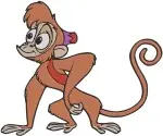 Disney Aladdin Abu Monkey Action Poses Swinging Dancing Excited Playful Pet - Filled Embroidery Design - 326