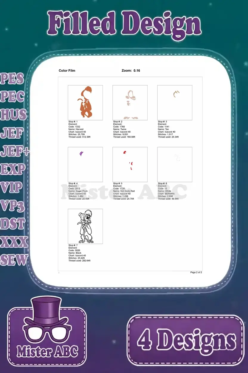 A color film sequence for the fourth Abu embroidery design, illustrating the complete stitching process.