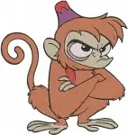 Disney Aladdin Abu Monkey Cute Poses Aladdin On Magic Carpet Flying Adventure - Filled Embroidery Design - 337