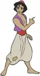Disney Aladdin Character Poses Street Rat Aladdin Prince Ali Jafar Sultan Outfit - Filled Embroidery Design - 350
