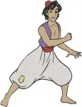 Disney Aladdin Various Poses Holding Lamp Street Rat Attire Heroic Stances Set - Filled Embroidery Design - 358