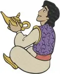 Disney Aladdin With Magic Lamp Sword Fight Arms Crossed Confident Hero Poses - Filled Embroidery Design - 361