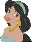 Aladdin Princess Jasmine Beautiful Portraits With Flowers And Contemplative Poses - Filled Embroidery Design - 428