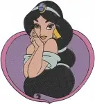 Aladdin Princess Jasmine Classic Blue Outfit Various Elegant Poses And Portraits - Filled Embroidery Design - 430