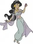 Aladdin Princess Jasmine Classic Blue Outfit Various Elegant Poses And Portraits - Filled Embroidery Design - 431