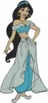 Aladdin Princess Jasmine Classic Teal Attire Collection Of Full Body Standing Poses - Filled Embroidery Design - 446