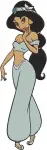 Aladdin Princess Jasmine In Her Signature Blue Outfit Standing And Portrait View - Filled Embroidery Design - 455