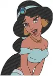 Aladdin Princess Jasmine In Purple And Blue Outfits Portraits And Full Figure Shot - Filled Embroidery Design - 472