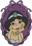 Aladdin Princess Jasmine Various Poses And Portraits With Aladdin Couple Shot - Filled Embroidery Design - 479