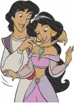 Aladdin Princess Jasmine And Aladdin With Abu On Magic Carpet Adventure Scenes - Filled Embroidery Design - 484