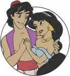 Aladdin Princess Jasmine And Aladdin Romantic Moments And Tender Embraces Clip - Filled Embroidery Design - 485