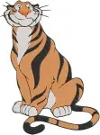 Aladdin Rajah The Tiger Princess Jasmines Pet Various Standing And Portrait - Filled Embroidery Design - 517