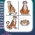 Aladdin Rajah The Tiger Princess Jasmines Pet Various Standing And Portrait - Filled Embroidery Design - Instant Download