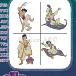 Disney Aladdin Prince Ali Magic Carpet Jafar As Sultan Character Transformations Designs - Filled Embroidery Design - Instant Download