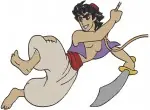 Disney Aladdin Sword Fight Genie Magic Lamp Prince Ali Disguise Classic Scenes - Filled Embroidery Design - 365