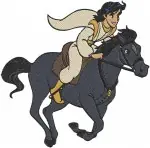 Disney Aladdin Prince Ali On Horse Abu Genie Out Of Lamp Close Up Character Designs - Filled Embroidery Design - 371