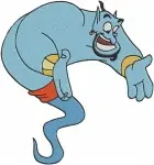 Aladdin All Powerful Genie Classic Character Poses And Joyful Antics Assortment - Filled Embroidery Design - 390