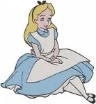 Alice In Wonderland Alice Various Standing Curtsying And Surprised Portrait - Filled Embroidery Design - 542