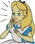 Alice In Wonderland Alice Various Standing Curtsying And Surprised Portrait - Filled Embroidery Design - 543