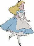 Alice In Wonderland Alice Various Standing Waving And Curious Poses Collection - Filled Embroidery Design - 556