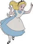 Alice In Wonderland Alice Various Standing Waving And Curious Poses Collection - Filled Embroidery Design - 558