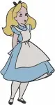 Alice In Wonderland Alice With Cat Dinah And Butterfly Various Character Poses - Filled Embroidery Design - 560